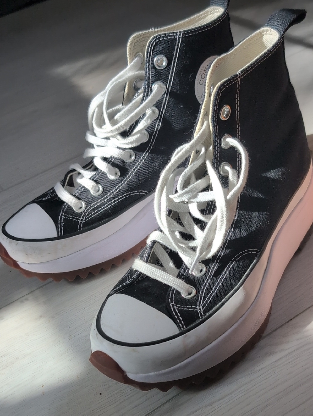 Converse Run Star Hike Hi Top Black Unisex Platform Chuck Taylor -M 8.5/ W 10-